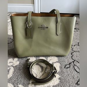 Coach Green Leather Tote